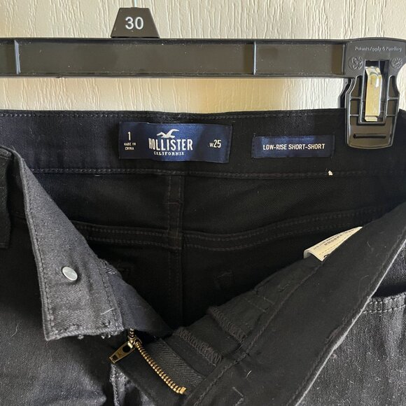 Hollister Low Rise Denim Short Shorts Black Size 1 W25 - Picture 3 of 3